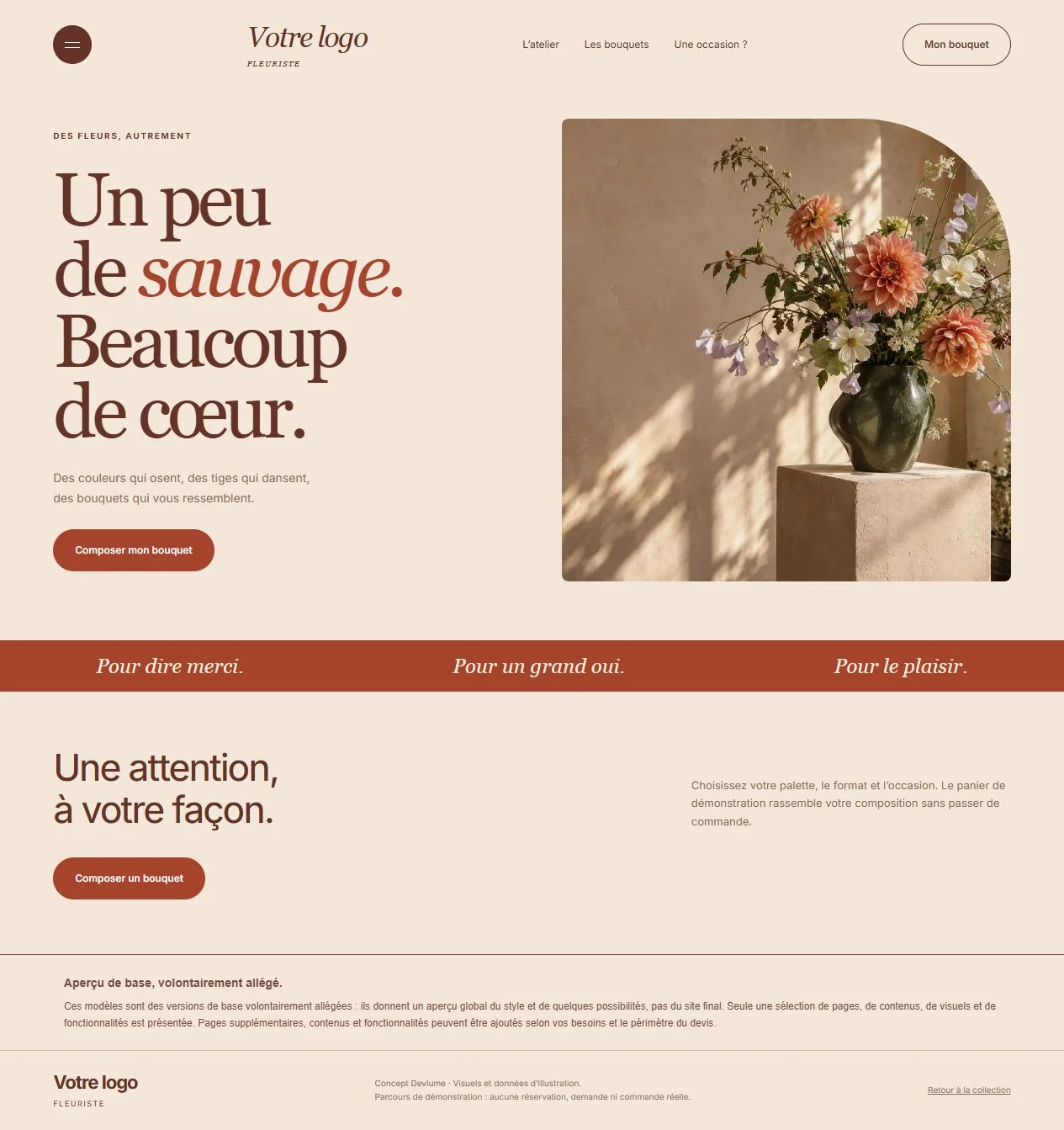 Aperçu du concept En fleurs, Fleuriste